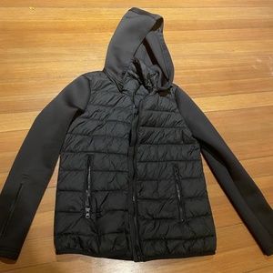 Black light puffer jacket